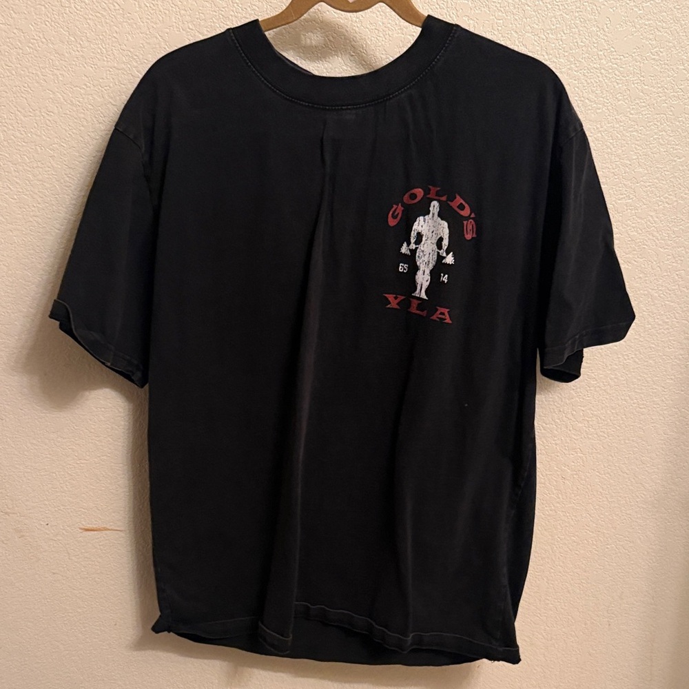 YoungLA Black Short Sleeve Tee with Red & White Chest Graphic